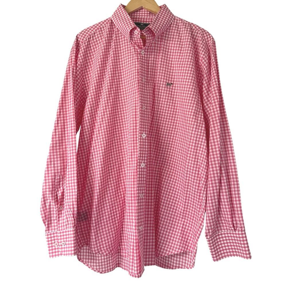 Southern Point Co. Mens L Hadley Stretch Button Down LS Shirt Pink/White *EUC